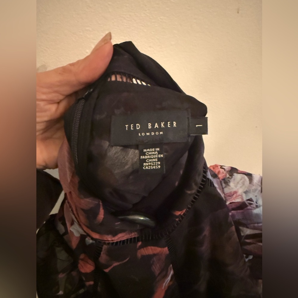 Ted Baker Black Floral Sheer Blouse - Picture 10 of 14